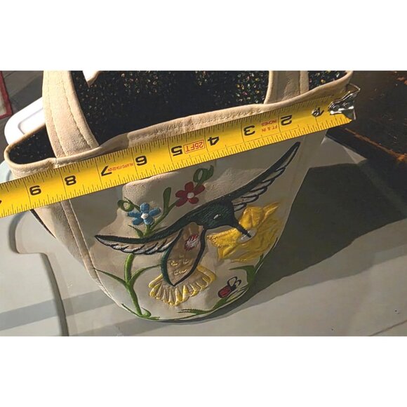 Vintage Rare Handmade Bags By T.J. Golf Embroidered Canvas Tote Bucket Purse - Picture 5 of 16